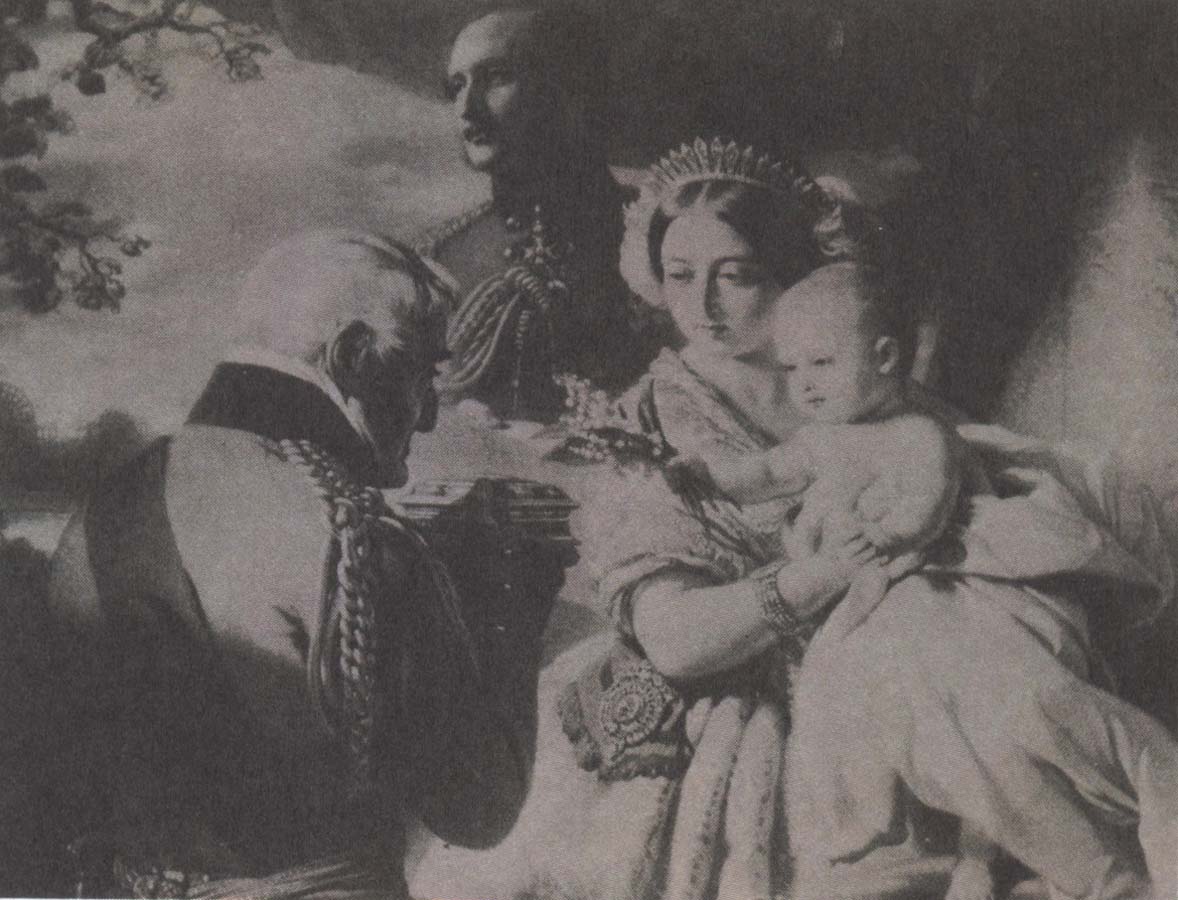 drottning victoria och prins albert med sitt barn prins arthur 1851